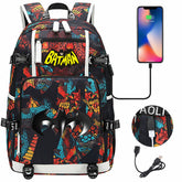 Batman Backpack Batman SchoolBag with USB Charging Port